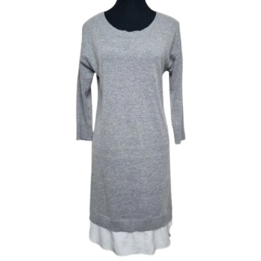 Club Monaco Womens  Small Crew Neck Shirt Hem Sweater Wool Dress